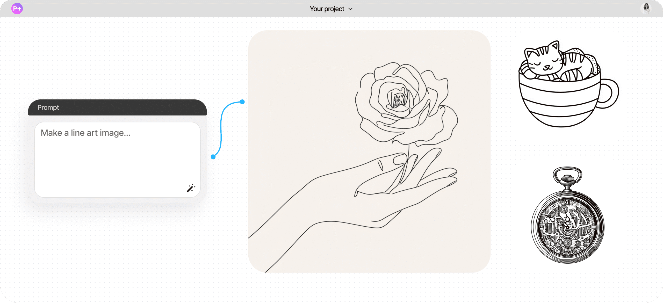 generador gratuito de arte lineal AI