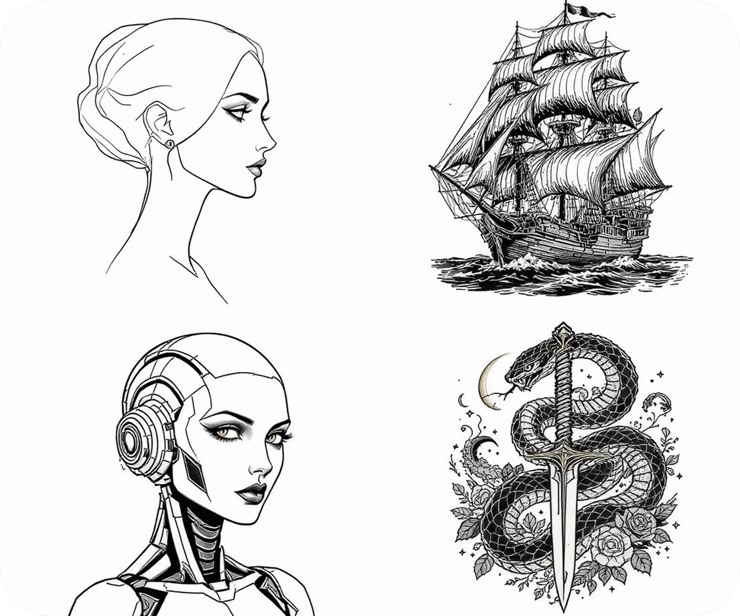 generador gratuito de arte lineal AI