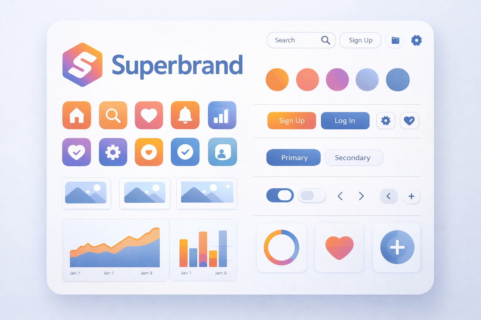 Scalable SVG brand assets including logo icons and UI elements.