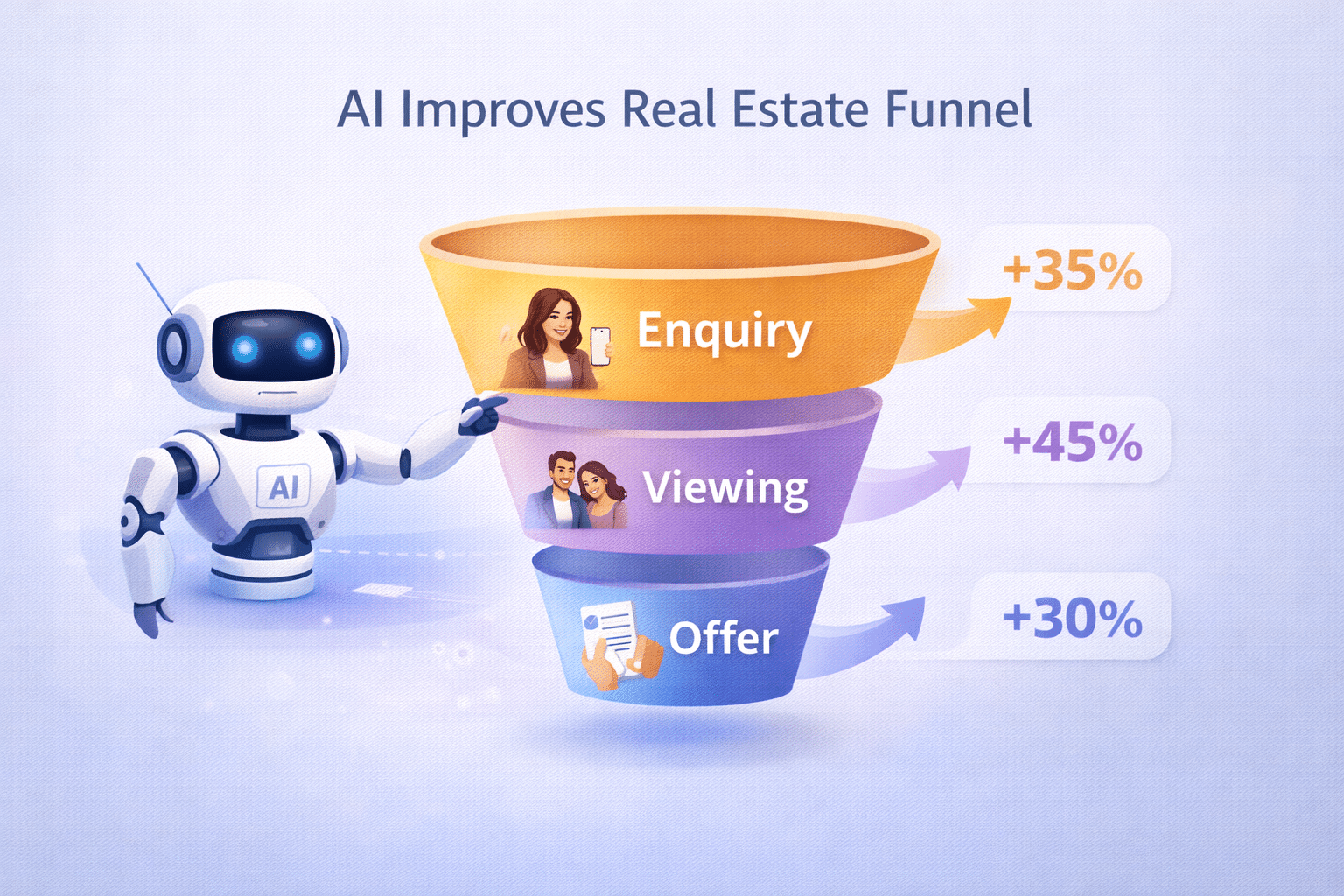 End-to-end AI workflow for real estate marketing and lead handling.