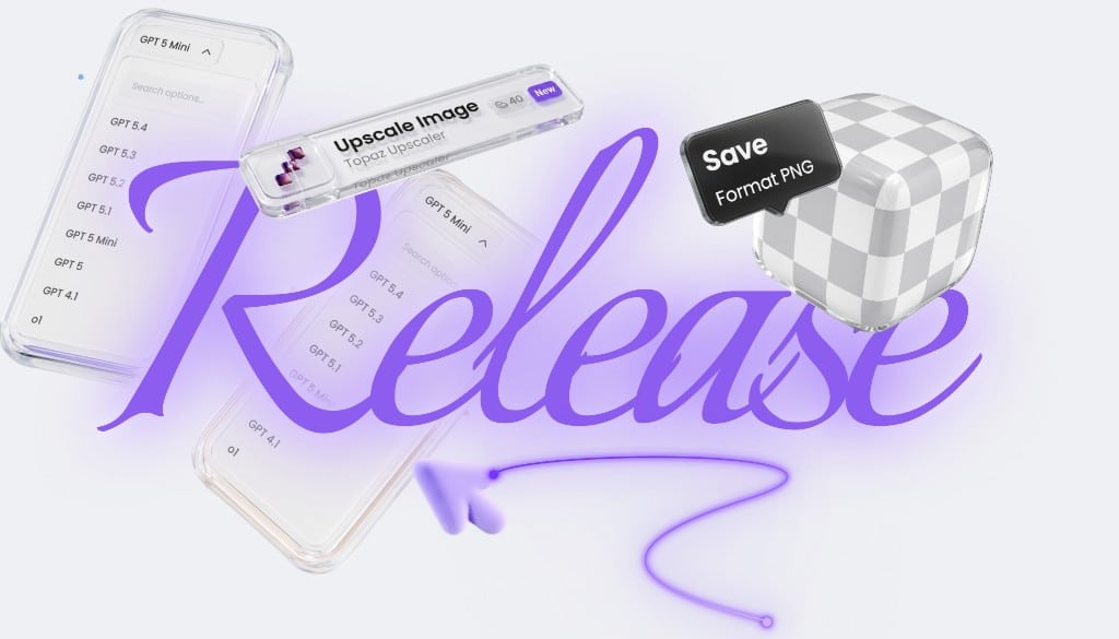 Phygital+ fresh release: GPT Image, PNG support, Prompt Combiner, Topaz Upscaler, and GPT Text updates