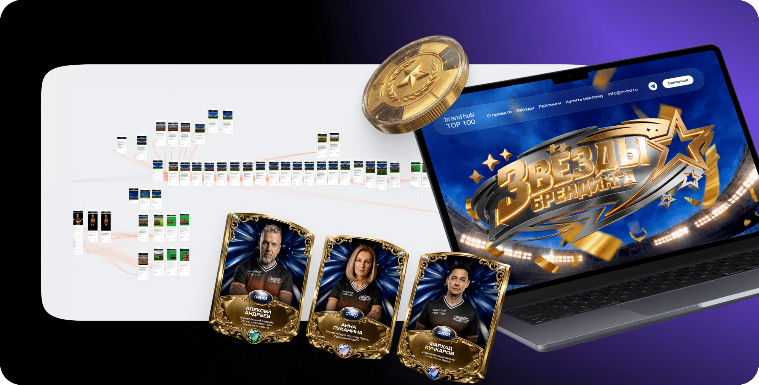 Depot - процесс и визуалы для проекта "Звезды брендинга"
