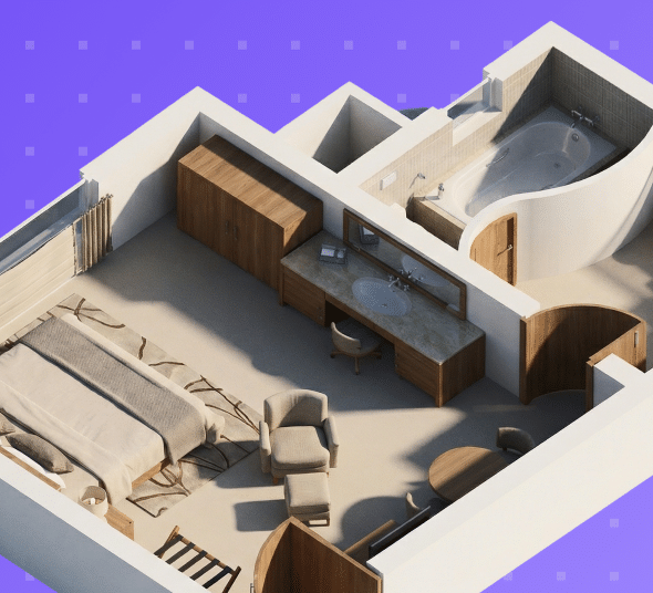 Шаблон: создайте 3D-видео интерьера из плана